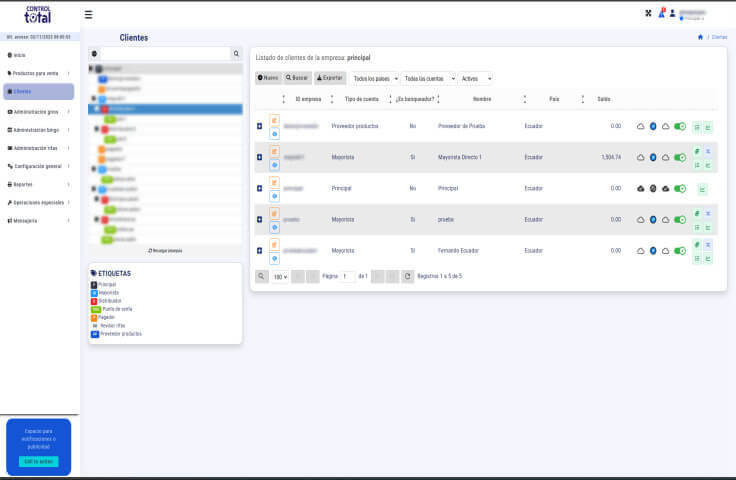 Control de jerarquías